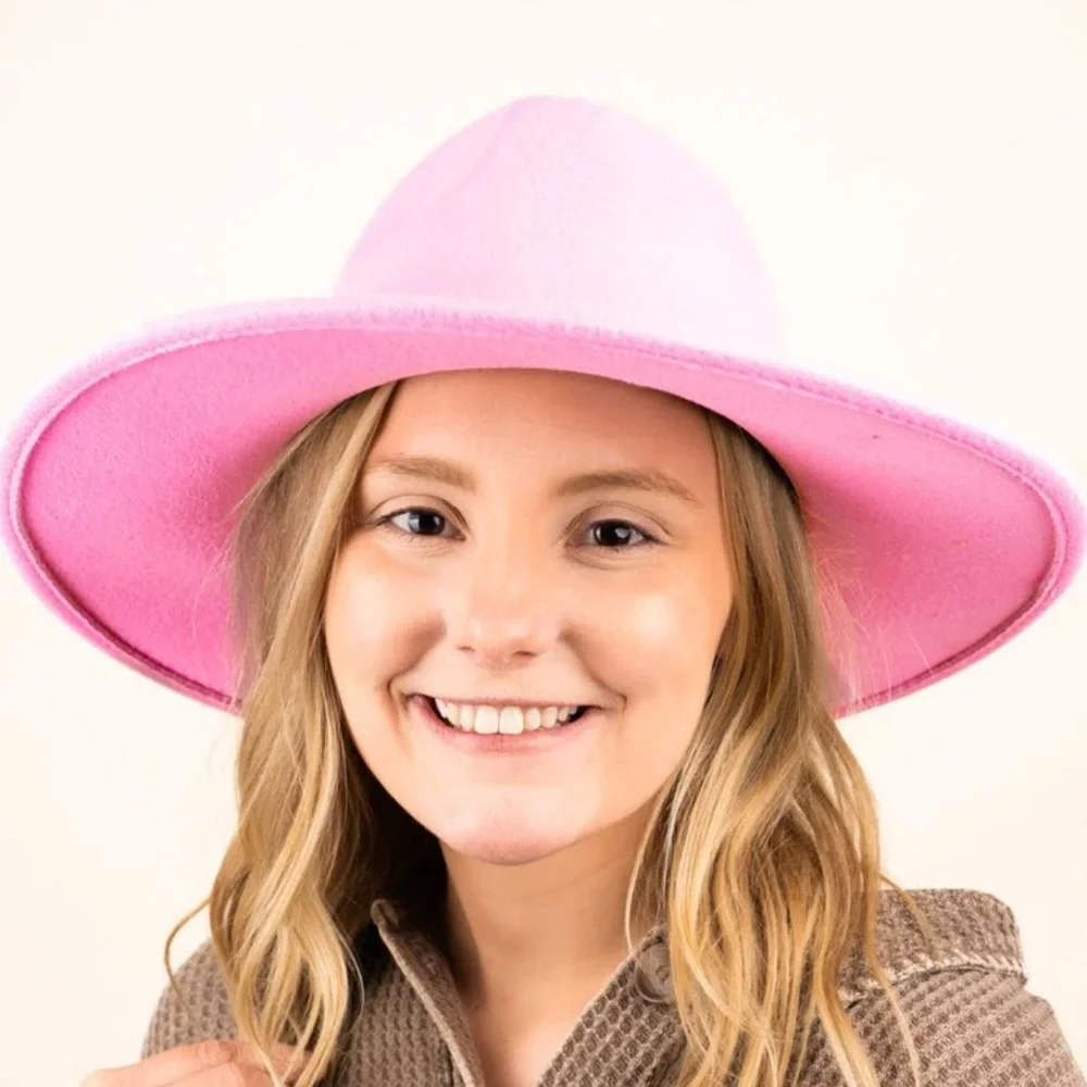 NWT Bright Pink Women's Felt Hat - Picture 2 of 4